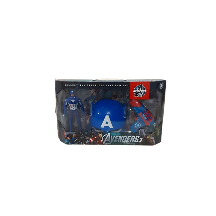 مجسّم كابتن أمريكا مع خوذة – لعبة الأبطال الخارقين