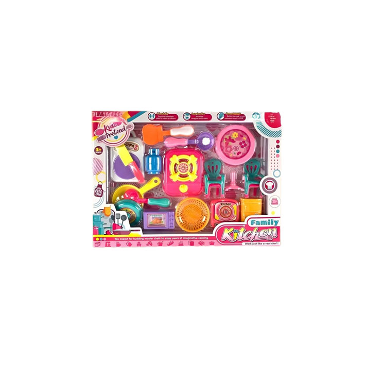 طقم المطبخ العائلي للأطفال – أدوات طهي ولعب متكاملة