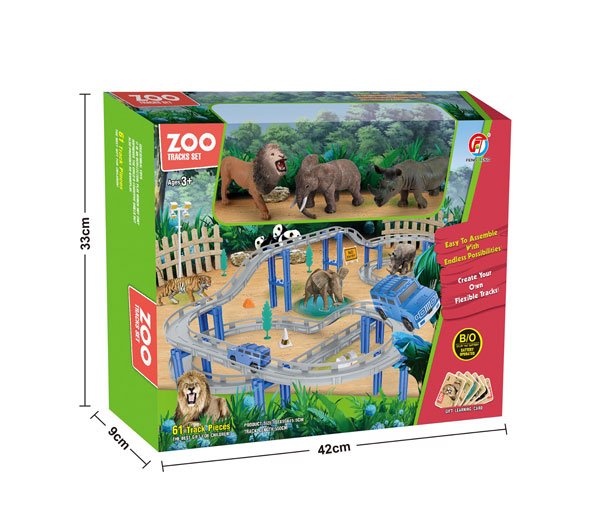 مسار حديقة الحيوان 61 قطعه - ألعابي