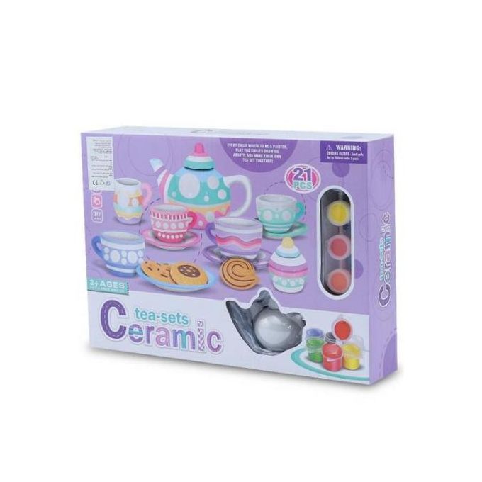 Coloring Ceramic Tea Set Toy