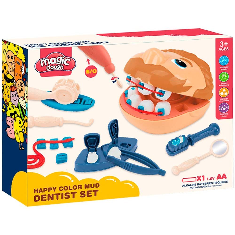 مجموعة ألعاب طبيب أسنان من Magic Dough - ألعابي