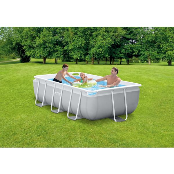 26784 - INTEX PRISM FRAME POOL (3. 00 m x 1. 75 m x 80 cm) RECTANGULAR with Filter Pump - ألعابي