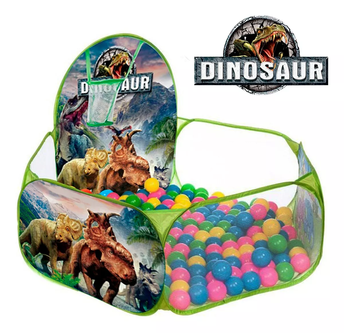 Dinosaur Ball Pit Play Tent with 100 Ocean Balls