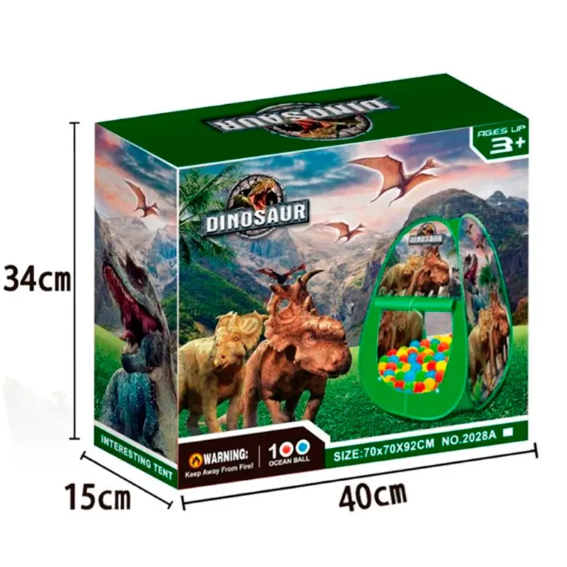 Dinosaur Tent with 100 Ocean Balls for Endless Fun