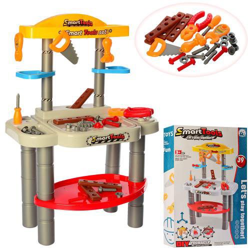 Kids Smart Tools Set Pretend Play Workbench set includes 39 items