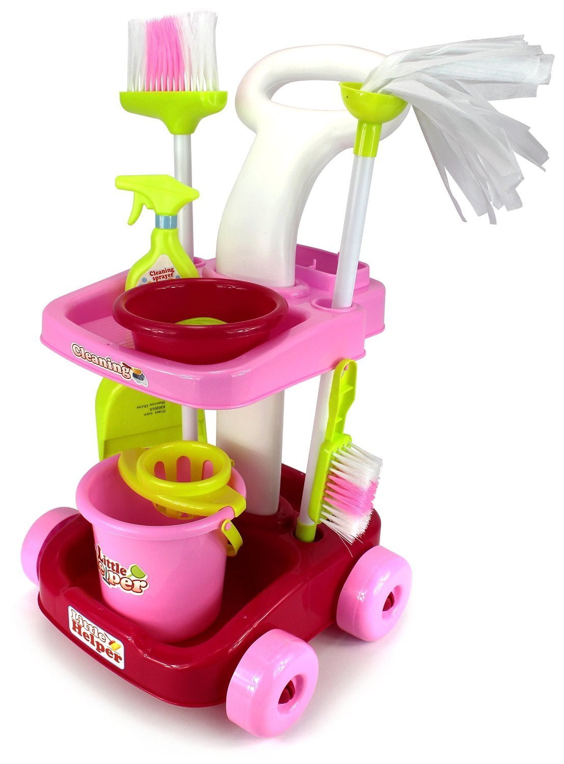 Little Helper House Cleaning Trolley Set Toy pink