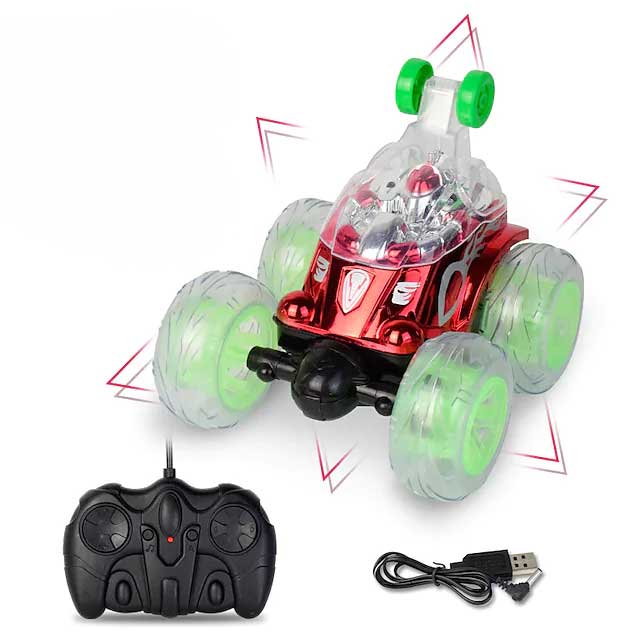 Remote Control Stunt Car RC Toy with Flashing LED Lights