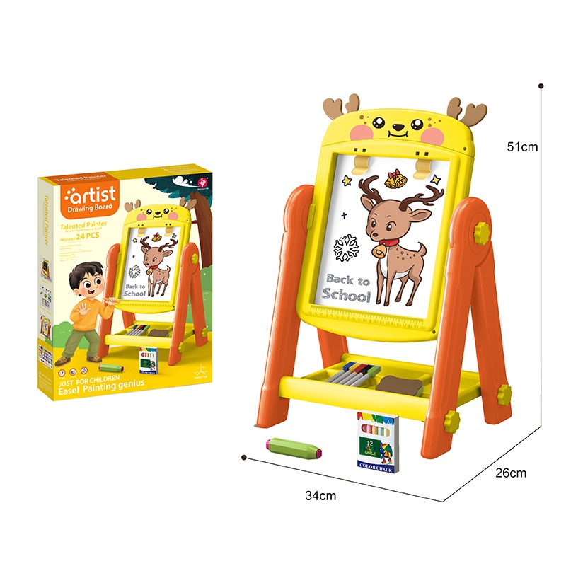 لوحة رسم مغناطيسية مزدوجة الجوانب 24 قطعة