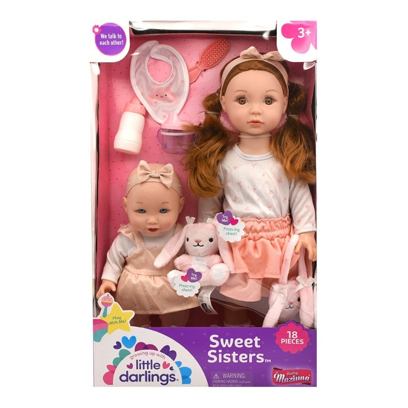 بيبي مزيونة - طقم دمية ليتل دارلينجز سويت سيسترز 18 قطعة