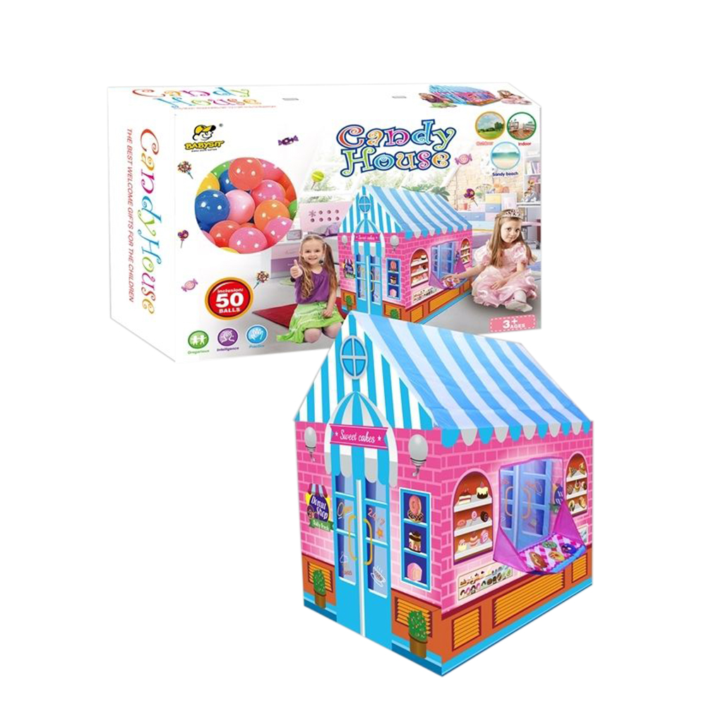 بيبي سيت - خيمة لعب قابلة للطي بتصميم متجر الكعك مع 50 كرة