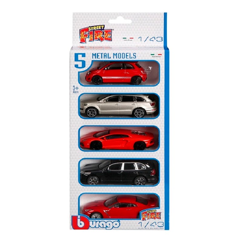 بوراجو - سيارات فاير ستريت 5 قطع - ألوان متنوعة