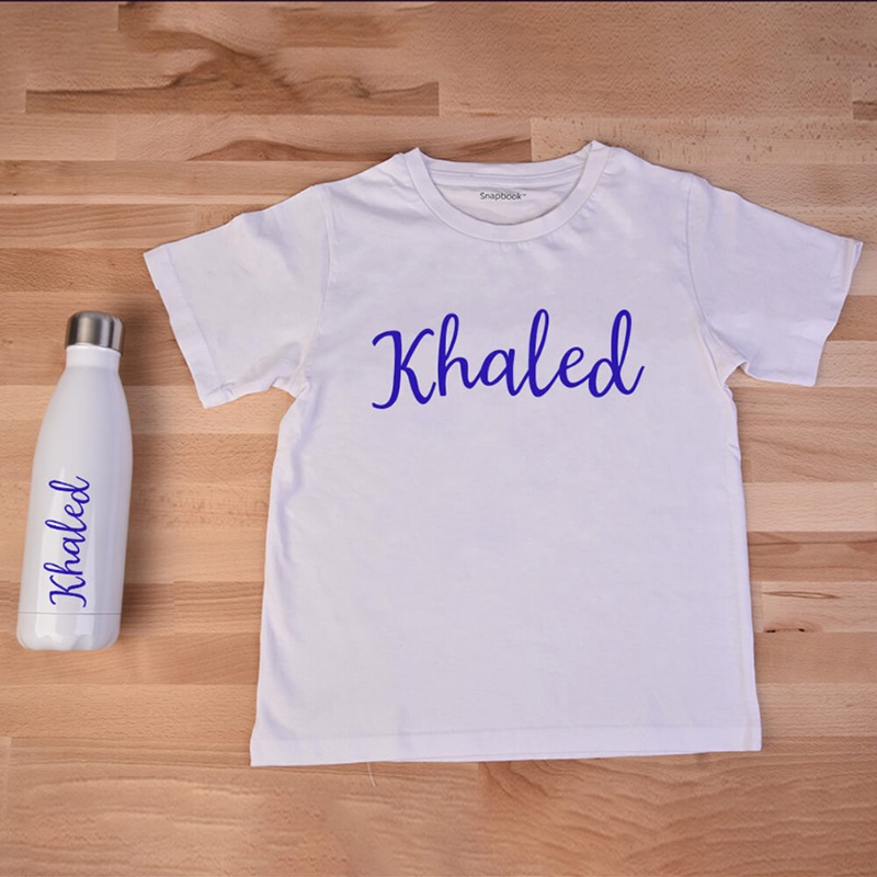 الازرق - تي شيرت وزجاجة فولاذية