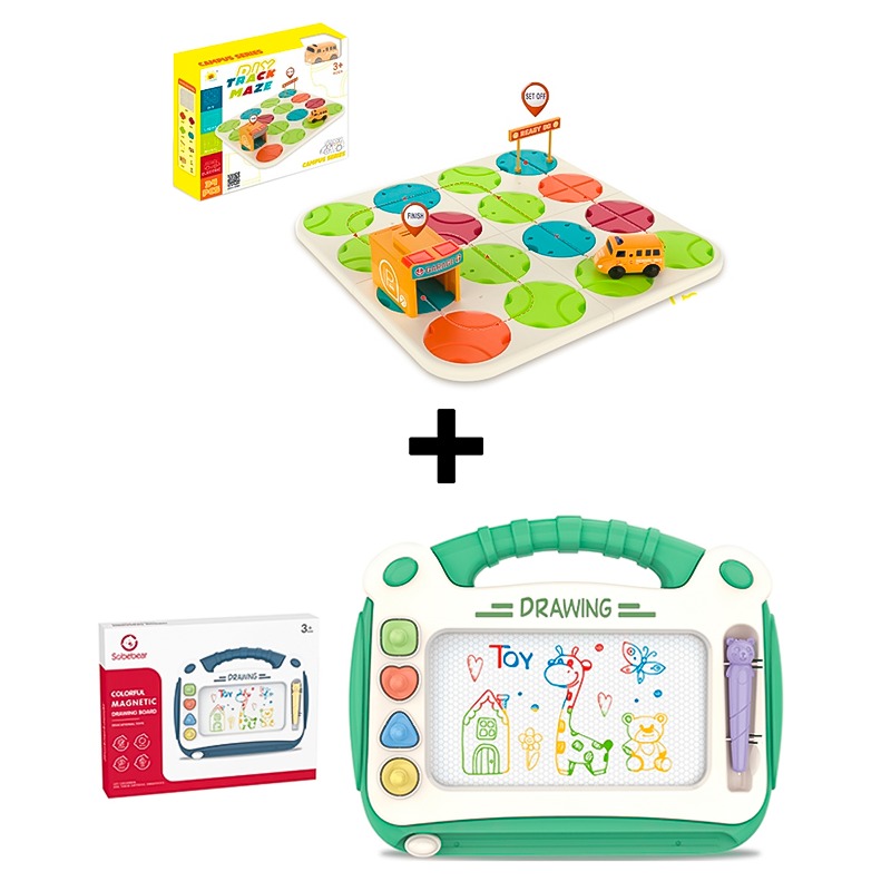 اشتري 1 واحصل على 1 لوح رسم مغناطيسي + مسار متاهة الحافلة المدرسية