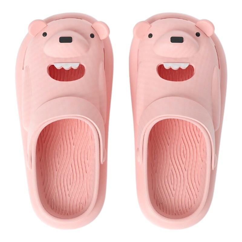 تشيرفل ماريو - سليبر الأطفال بتصميم الدب لون وردي