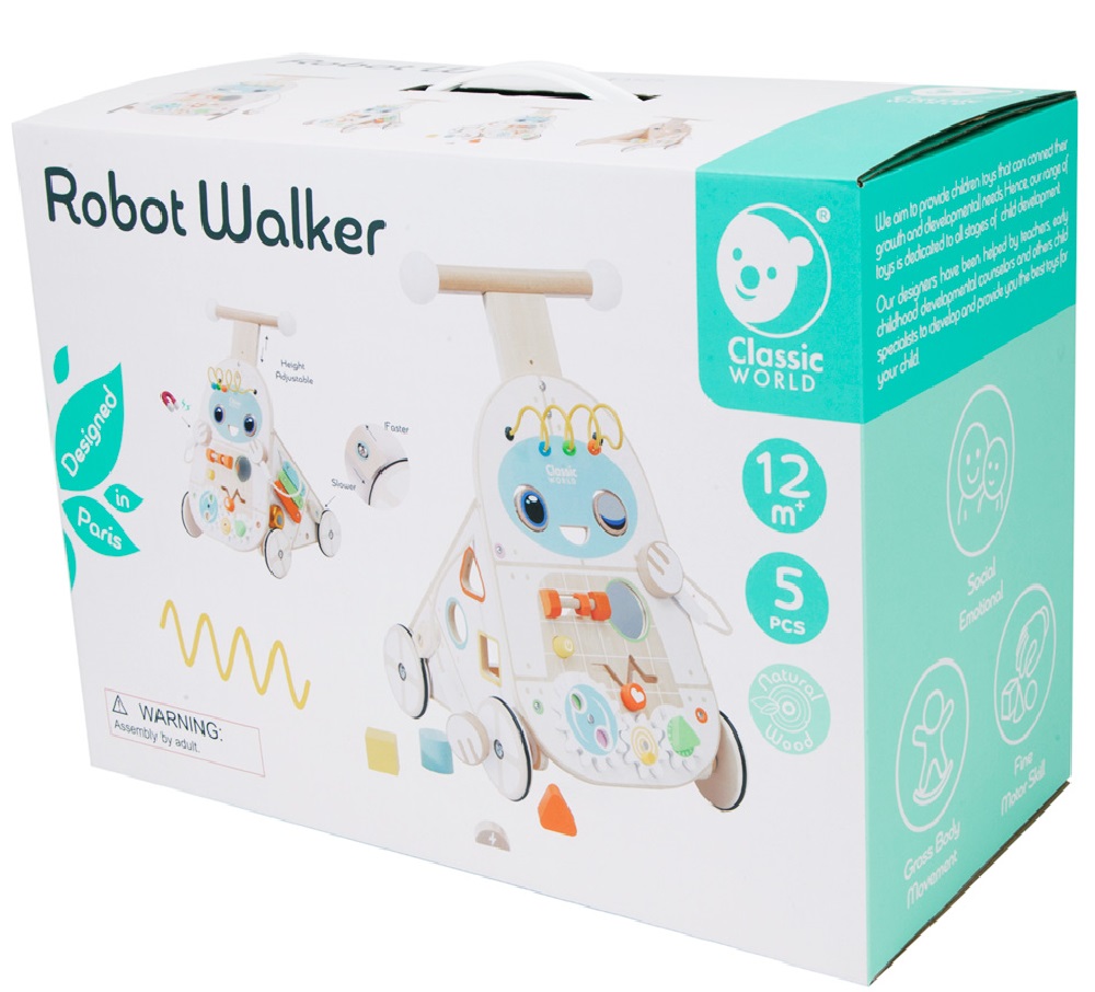 كلاسيك وورلد - مشاية روبوت الخشبية عديدة الاستخدامات