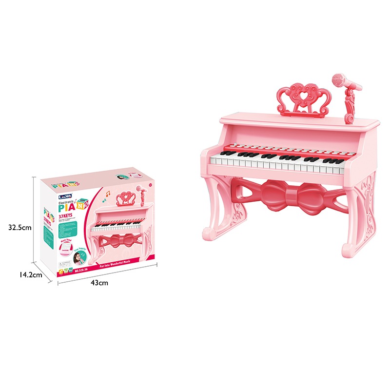 لعبة البيانو الموسيقي الإلكتروني 37 مفتاح - وردي