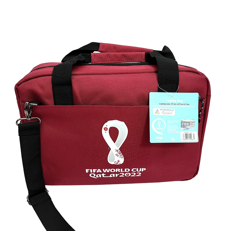 فيفا 2022 - حقيبة يد لاب توب الشعار الرسمي لون أحمر داكن