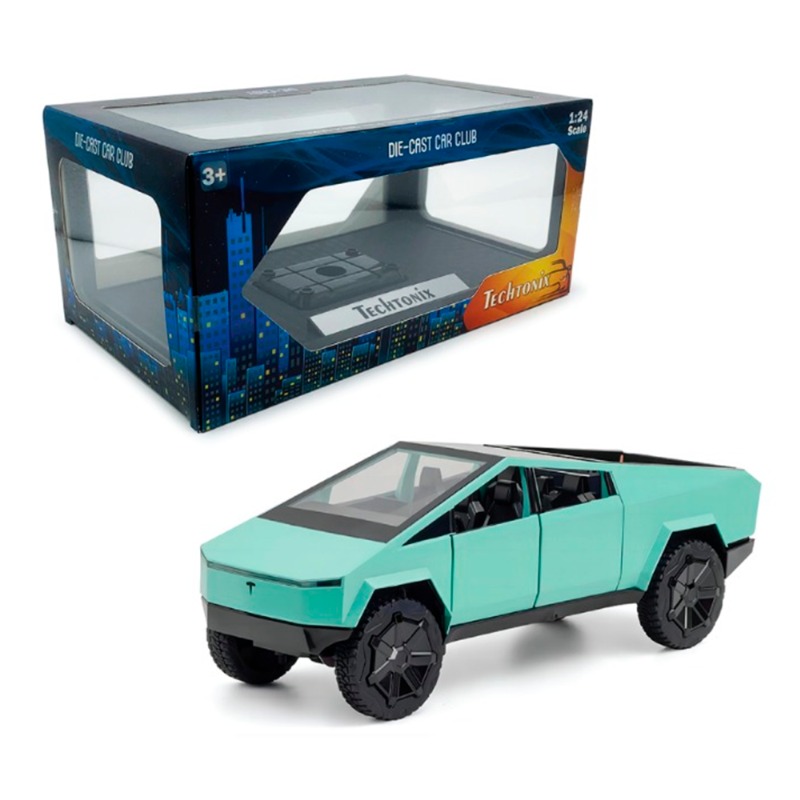 تكنيكس - سيارة بيك اب تيسلا لون اخضر
