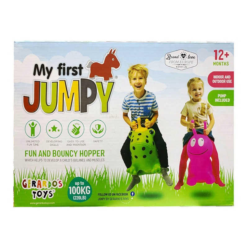 جيراردوس تويز - لعبة القفز القابلة للنفخ بتصميم الدراجون لون أحمر