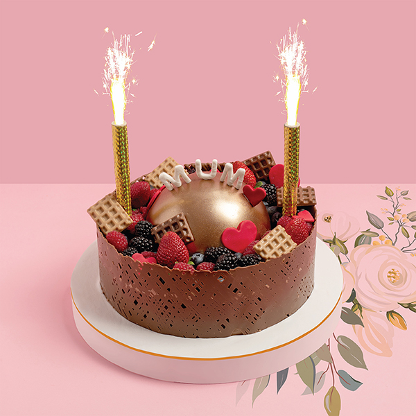 غليز - كيكة الشوكولاتة بالفراولة والتوت