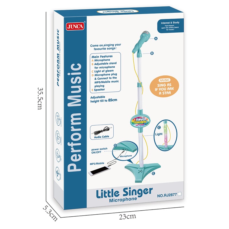 جونكا - ميكروفون بيبي الموسيقي بأضواء وأصوات - لون أزرق