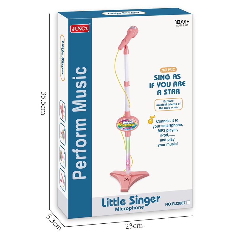 جونكا - ميكروفون بيبي الموسيقي بأضواء وأصوات - لون وردي