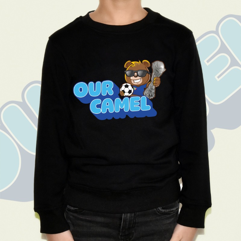 كأس الخليج - سويت شيرت بتصميم الناقة لون اسود