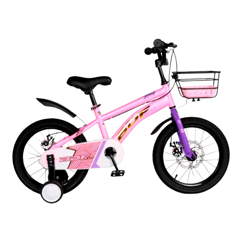 دراجة أطفال مع سلة أمامية - لون وردي