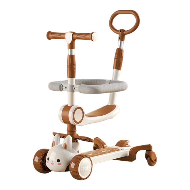 سكوتر أطفال ثلاثي العجلات قابل للطي والتعديل مع مقعد