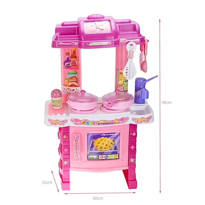 مجموعة لعب طاولة المطبخ - لون وردي