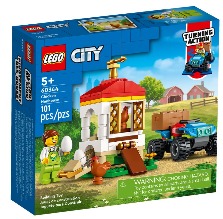 ليجو سيتي - مجموعة بناء بيت الدجاجة مع دراجة