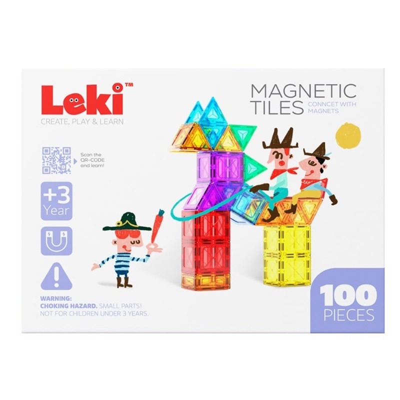 ليكي - مجموعة كتل البناء المغناطيسية 100 قطعة