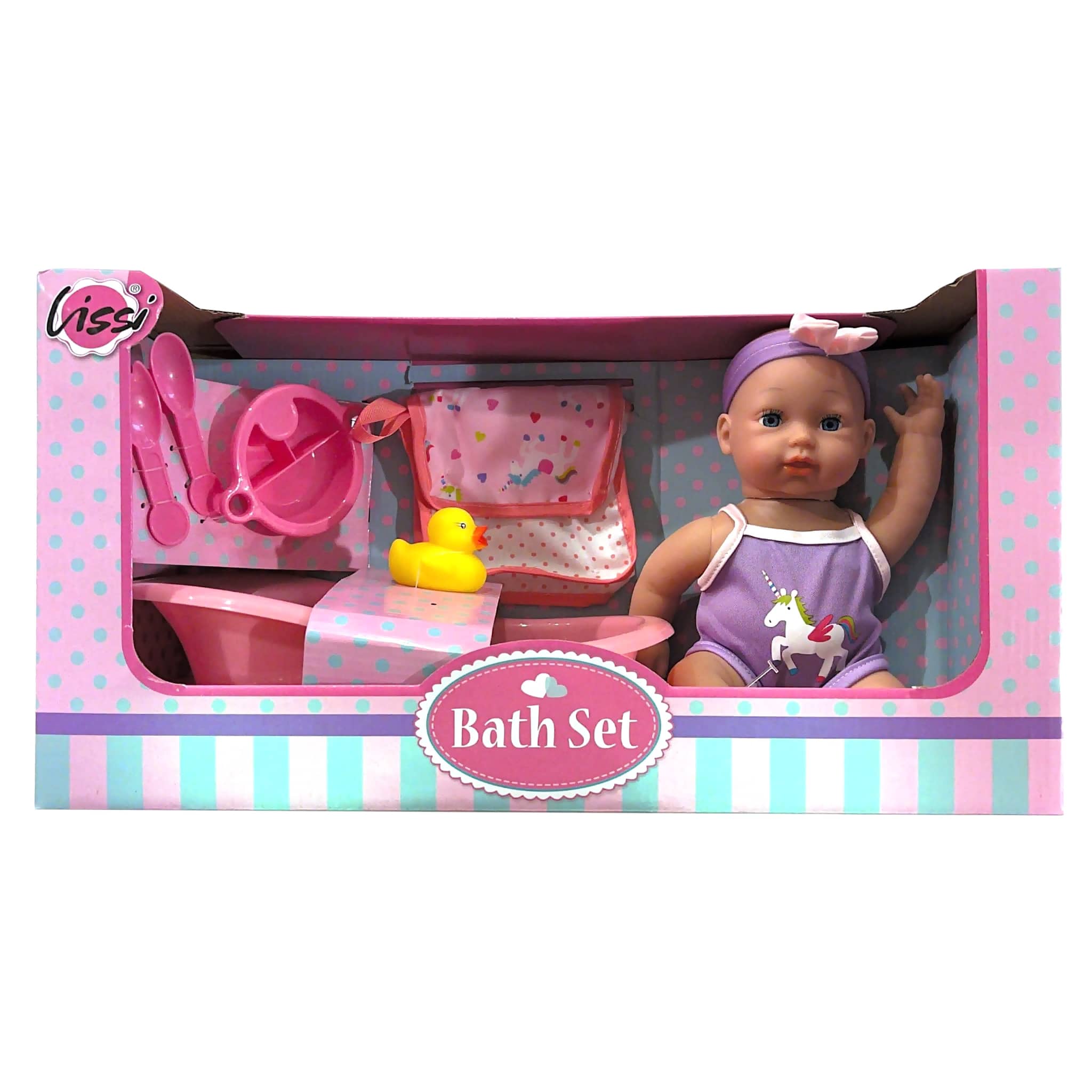 ليسي - دمية بيبي مع حوض استحمام والاكسسوارات