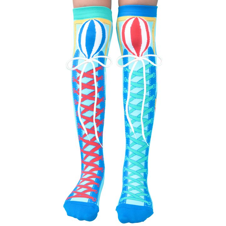 مادميا - جوارب بتصميم البالون الهوائي برباط ابيض كبير