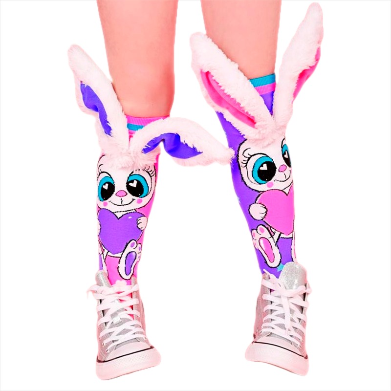 مادميا - جوارب الأرنب المضحكة مع آذان ثلاثية الأبعاد - وسط