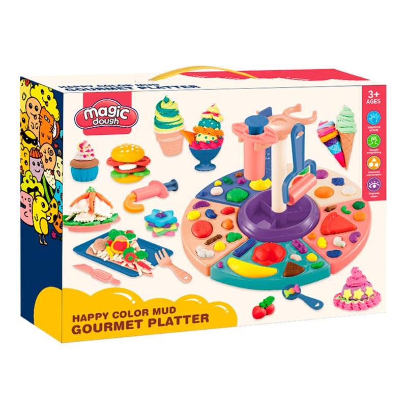 ماجيك دو - مجموعة الصلصال السحري مع طبق الطعام