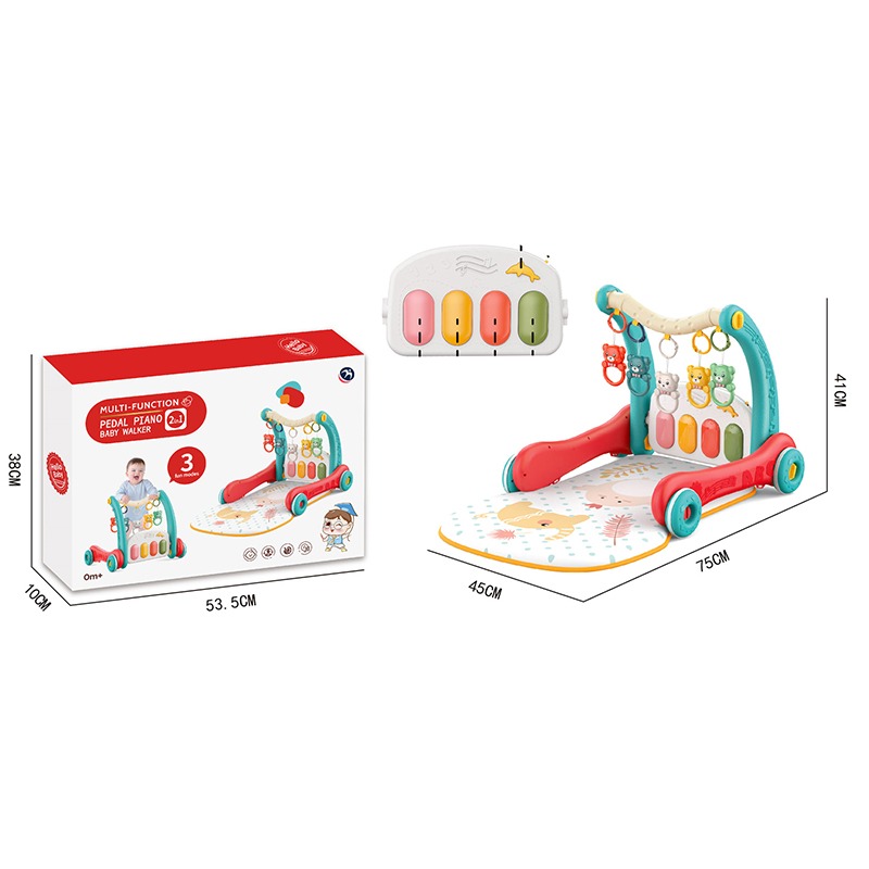 مشاية الأطفال مع البيانو الموسيقي 2 في 1