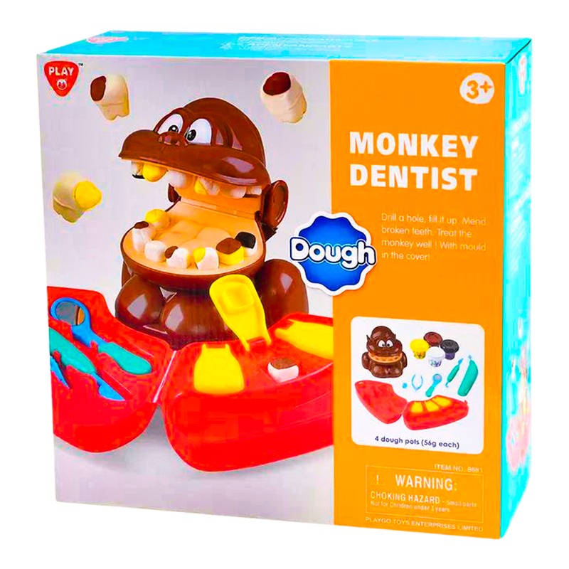 بلاي جو - مجموعة العناية بأسنان القرد بالصلصال