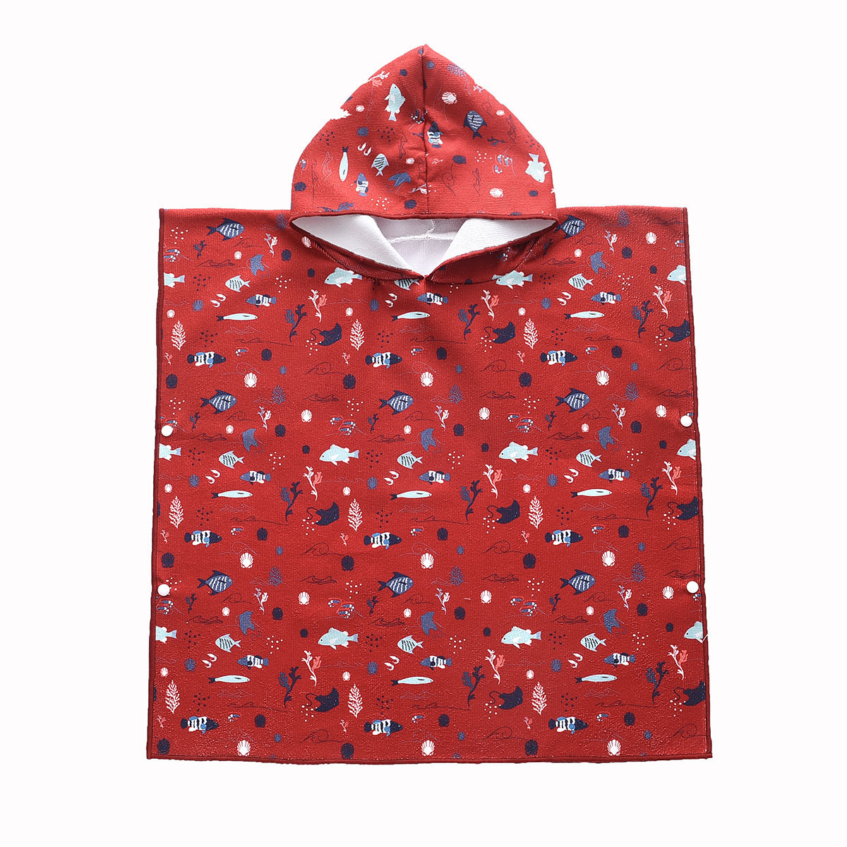 سيشل - رداء منشفة بتصميم الأسماك لون أحمر