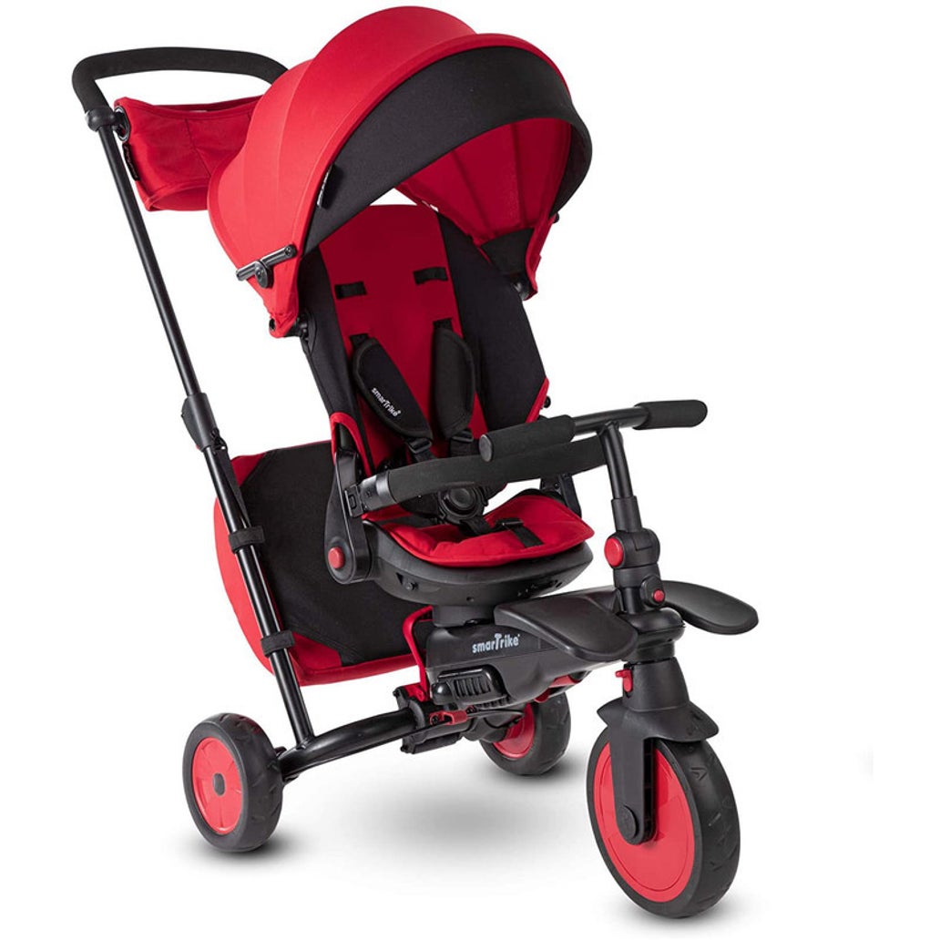 سمارترايك - عربة أطفال 7 في 1 قابلة للطي لون أحمر