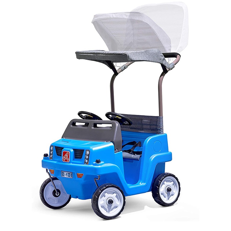 ستب 2 - سيارة دفع للأطفال ذات مقعدين لون أزرق