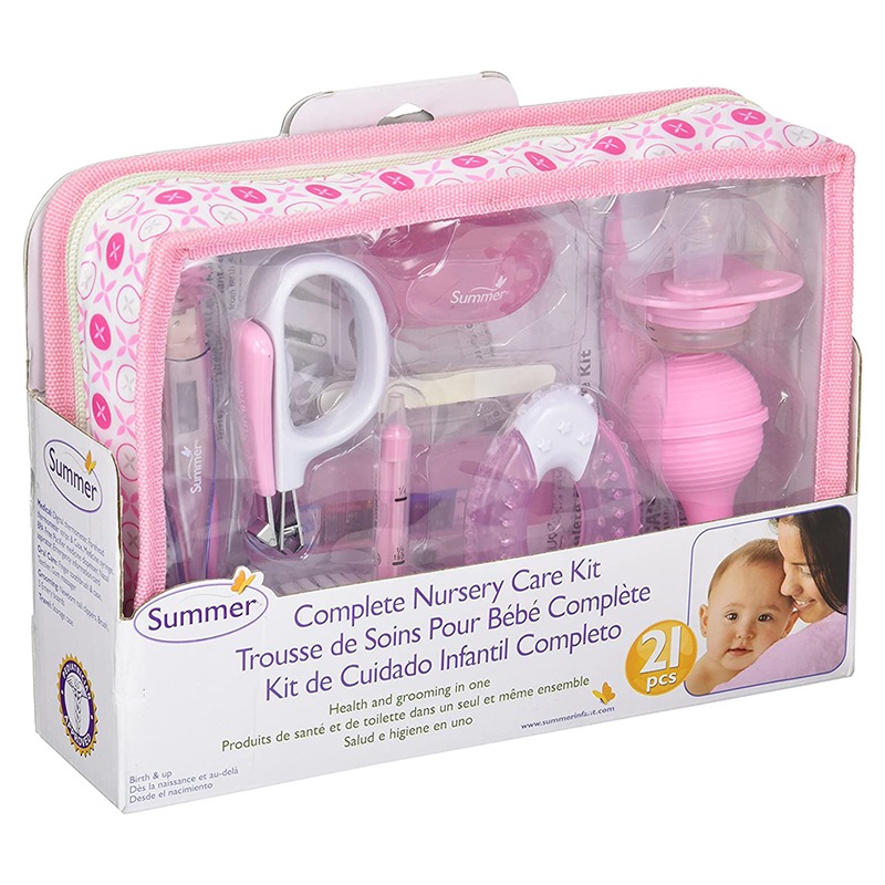 مجموعة العناية الكاملة للبنات - 21 قطعة - وردي