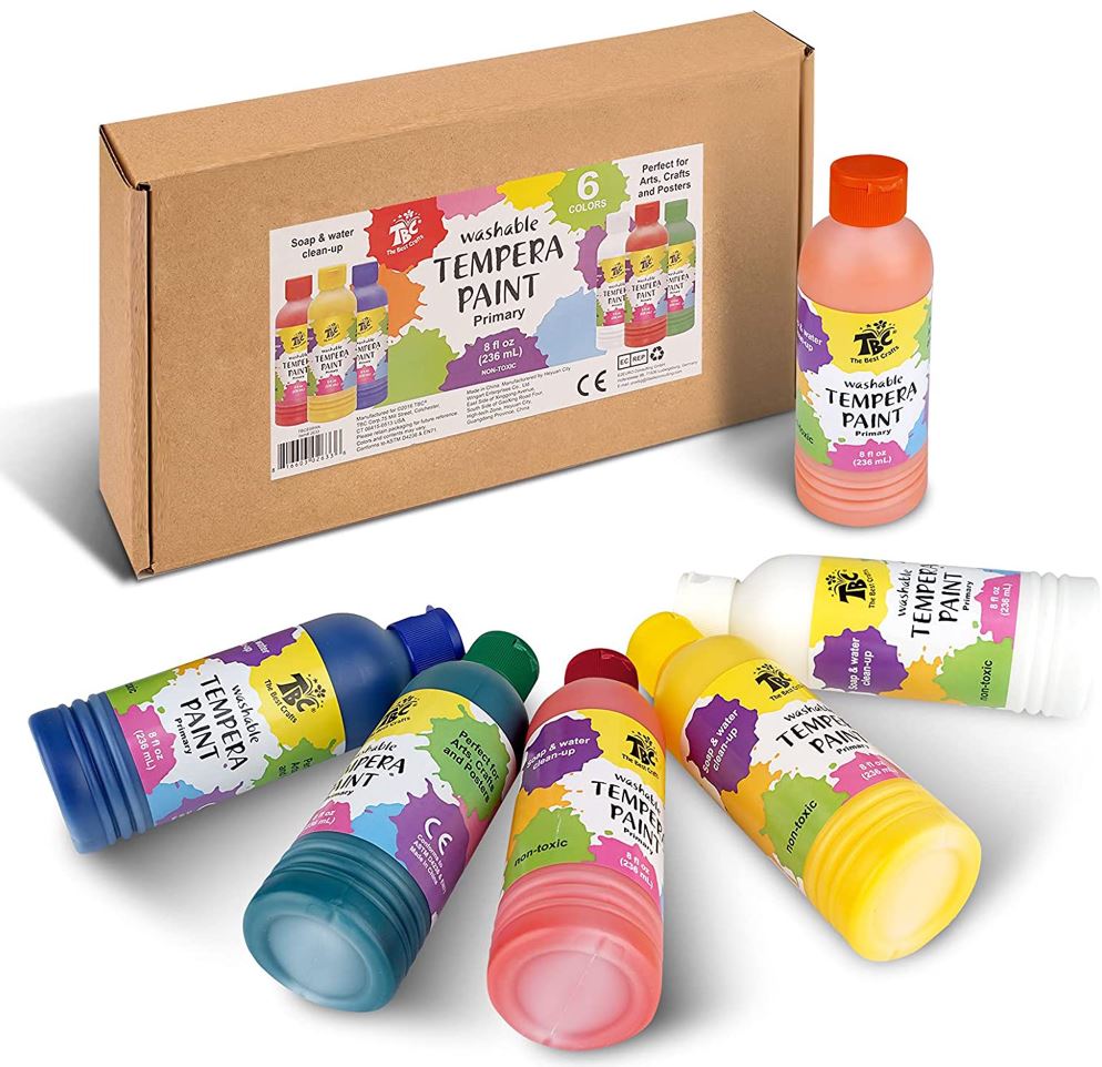 مجموعة ألوان تمبرا برايمري القابلة للغسل - 6 الوان