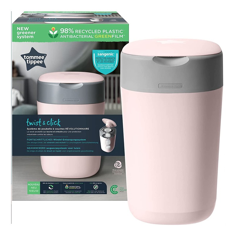 تومي تيبي - جهاز التخلص من حفاضات الأطفال - لون وردي