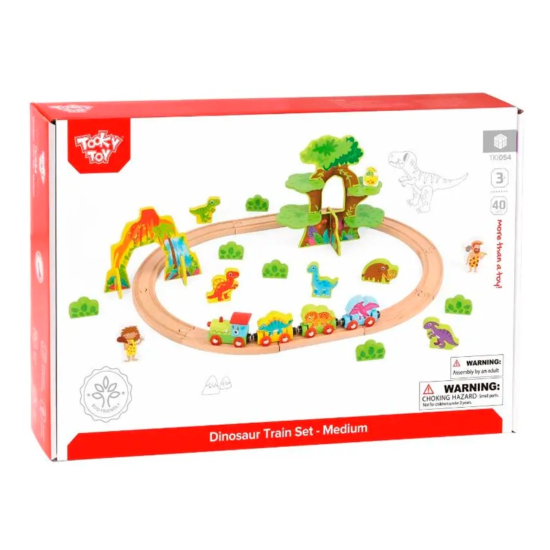 توكي توي - مجموعة قطار الديناصورات الخشبي