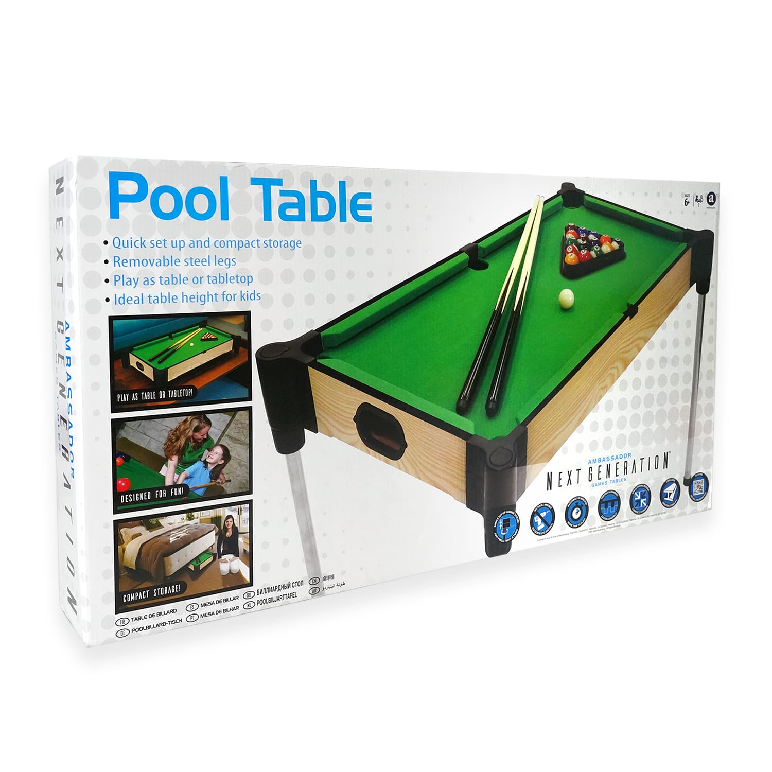 طاولة لعب البلياردو الخشبية