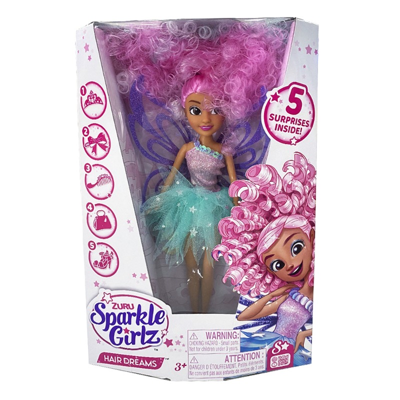 سباركل جيرلز - دمية هير دريمز مع 5 مفآجات