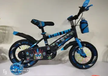 دراجة هوائية 12 و 14 بوصة بتصميم رياضي | متوفر باللون ( الأزرق ، الأخضر ، الأصفر والبرتقالي )