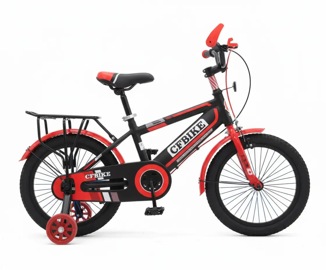 دراجة هوائية حجم 14 بوصة بتصميم رياضي ولون أزرق أو أحمر