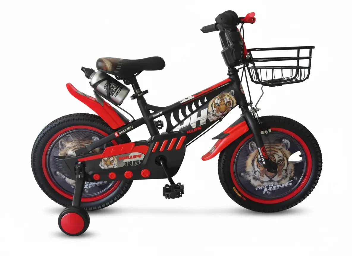 دراجة هوائية 16 بوصة و20 بوصة بتصميم رياضي مستوحى من النمر | متوفر باللون ( الأحمر ، الأزرق ، الأخضر )